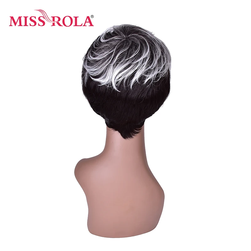 Короткий прямой парик Miss Rola черные блонд белые Омбре розовая сеть синтетические