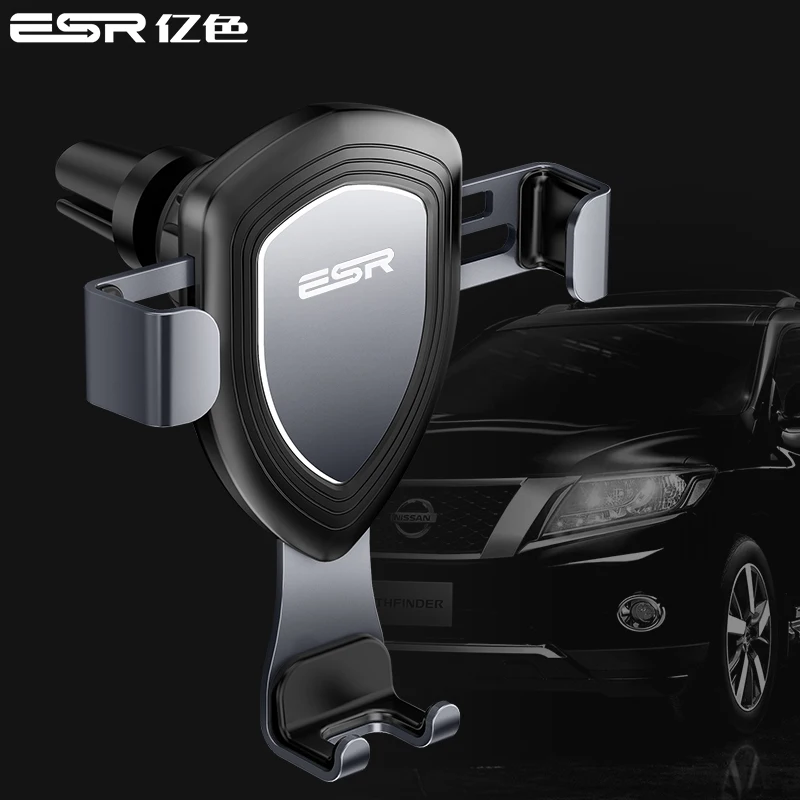 

ESR Universal Car Phone Holder Autobot Gravity Adjustable Air Vent Outlet Metal Phone Stand Holder for iPhone X S8 Smartphone