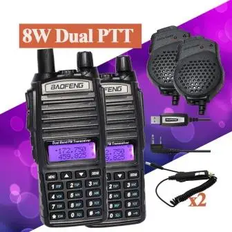 BaoFeng UV-82 рация 8 Вт VHF UHF 136-174 МГц 400-520 МГц Портативный Baofeng UV-82HX UV82 любительский радиоприемник Baofeng 82 - Цвет: 2-UV-82HX-SP-CC-CB