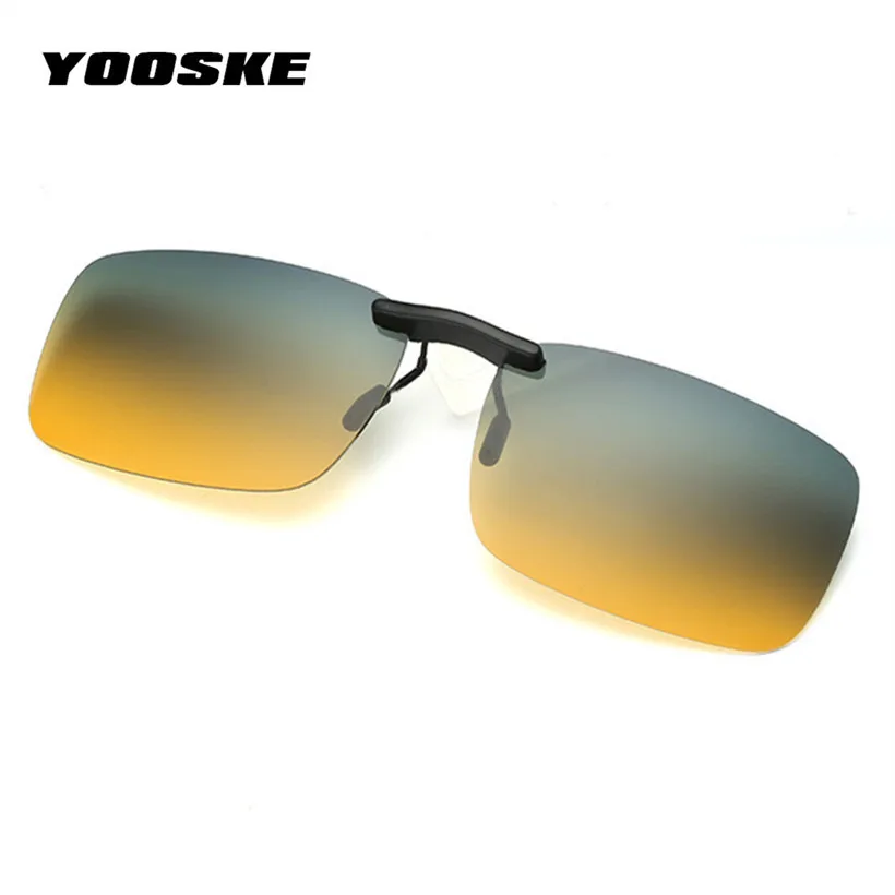 YOOSKE поляризованные солнцезащитные очки без оправы для мужчин и женщин, очки на застежке для вождения, флип для близорукости, солнцезащитные очки с линзами ночного видения