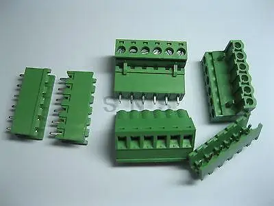 

60 pcs Green 6 pin 5.08mm Screw Terminal Block Connector Pluggable Type