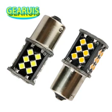 10X Автомобильные светодиодные 1156 BA15S BAU15S PY21W 3W 30 SMD 3030 0.24A 1157 BAY15D 7440 7443 T25 сигнала поворота светильник фонарь стоп-сигнала белый желтый красный