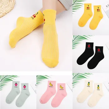 

Fashion casual cotton cartoon cute fruit print socks ladies L0228