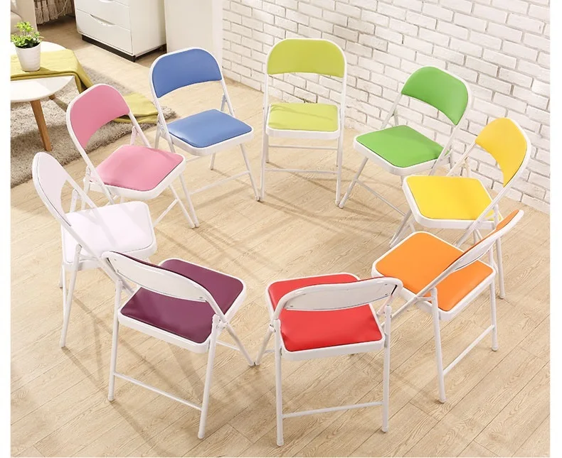 Hotel restaurant chairs Folding stool green purple pink color classroom school chair stool free shipping