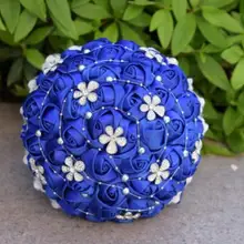 Ramos novia синий и белый Букеты свадебные ручной работы Искусственный цветок розы buque casamento букет невесты для свадьбы