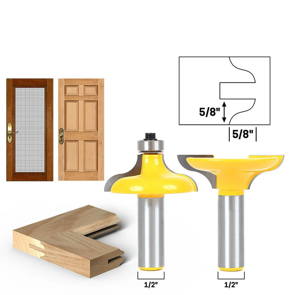 2PCS Woodworking Milling Cutter Electric Door Frame Folding Knife