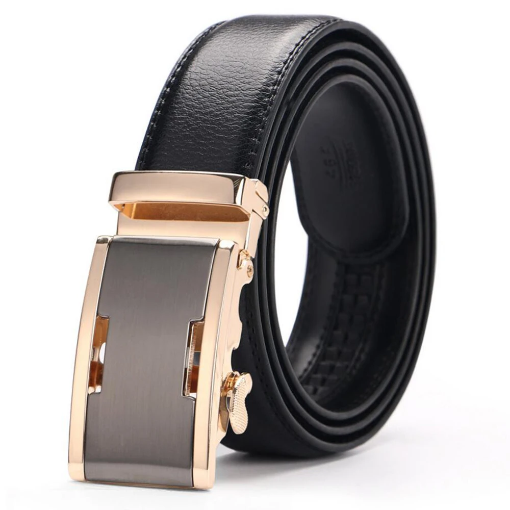 Fashion Cowhide Men Belt for Jeans Top Quality Designer Genuine Leather Belts For Mens Automatic ...