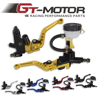 

GT Motor - Free Shipping Universal Adjustable Motorcycle Master Cylinder For Honda Hydraulic Reservoir Set Brake Clutch Levers