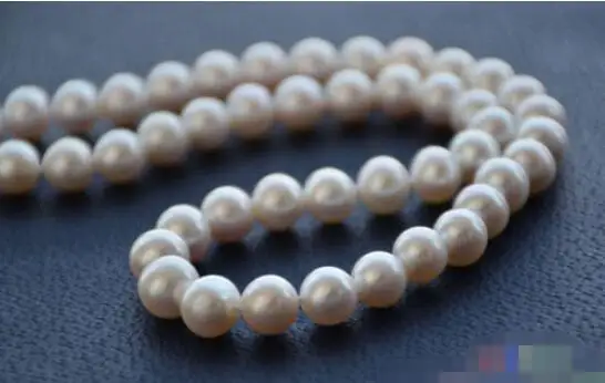 

Hot sale new Style >>>>> AAAAA++ 17" 10mm round white freshwater pearl necklace 14kt