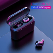 TWS Wireless Bluetooth 5.0 Earphones Sports Headphones Waterproof Handsfree sport Headset with 2200 mAh charging box TWS Wireless Bluetooth 5.0 Earphones Sports Headphones Waterproof Handsfree sport Headset with 2200 mAh charging box