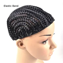 MS Rosa cornrow Кепки Эластичная лента волосы чистые Плетеный парик Кепки для изготовления Искусственные парики с регулируемым ремешком