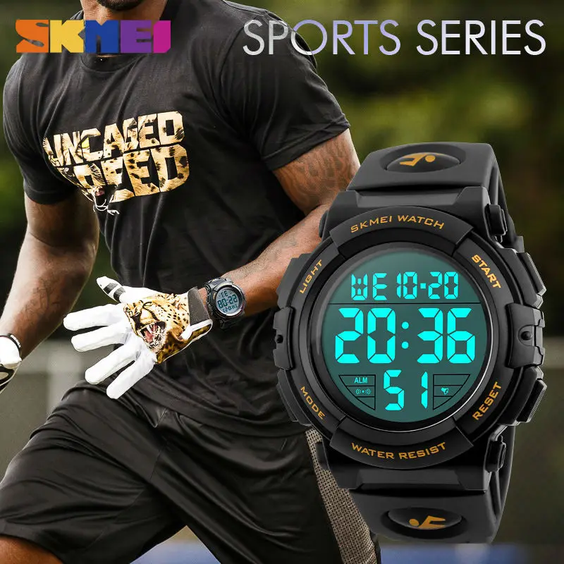 SKMEI New Sports Watches Men Outdoor Fashion Digital Watch Multifunction 50M Waterproof Wristwatches Man Relogio Masculino 1258