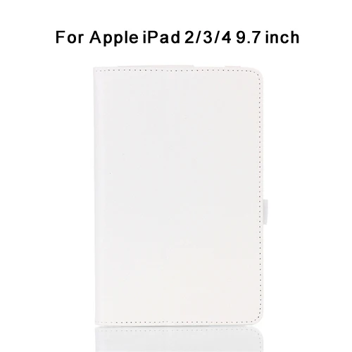 Стенд кожаный чехол для Apple iPad 2/3/4 A1395 A1396 A1397 A1416 A1430 A1403 A1458 A1459 A1460 кожаный чехол для Apple iPad2 iPad3 iPad4 - Цвет: For iPad 234-white