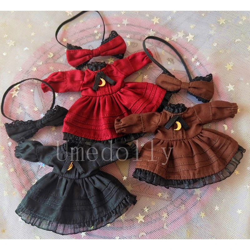 1 комплект в стиле Mori Girl платье для куклы с длинными рукавами+ повязка для волос для OB11 Obitsu 11 Кукла Одежда Аксессуары игрушка