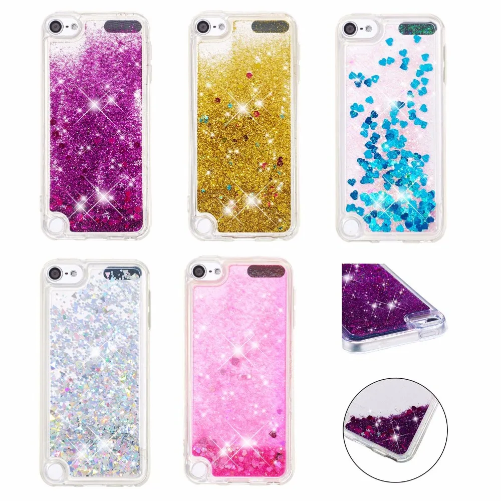

Crystal Glitter Liquid Quicksand Case For iPod Touch 5 6 Shining Bling Cover For iPod Touch 6 Case Mobile Phone Bags Cases EEMIA