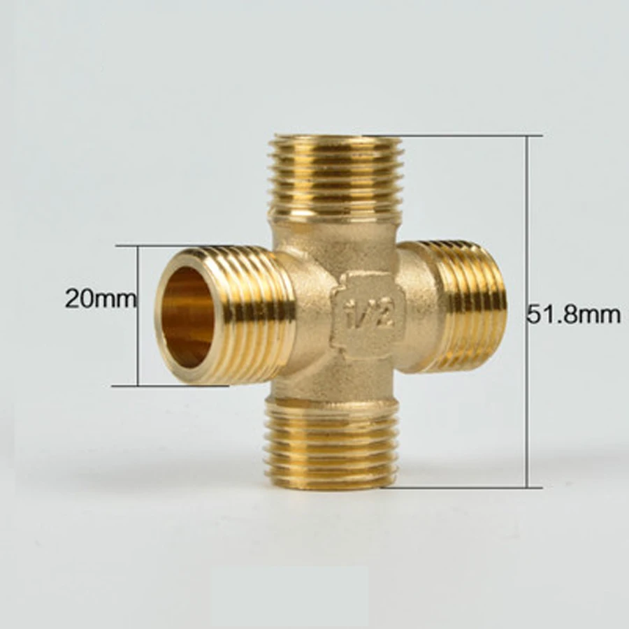 DN15 G 1/4 &quotBSP мужской крест 4 ходовой латунный соединительный элемент для труб