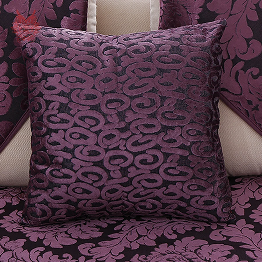 Американский стиль фиолетовый цветочный жаккард махровая ткань Чехлы для диванов плюшевые зимние Чехлы fundas de sofa SP3641