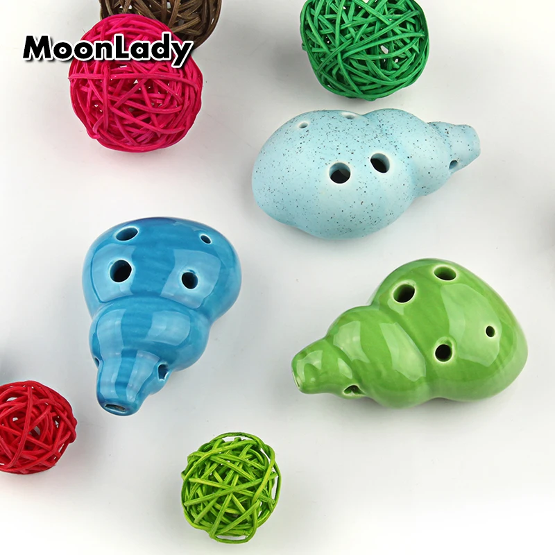 

6 Holes Ocarina in Conch Shape Colorful AC Ocarina Suitsble for Children Woodwind Musical Instrument Good Gift for Children