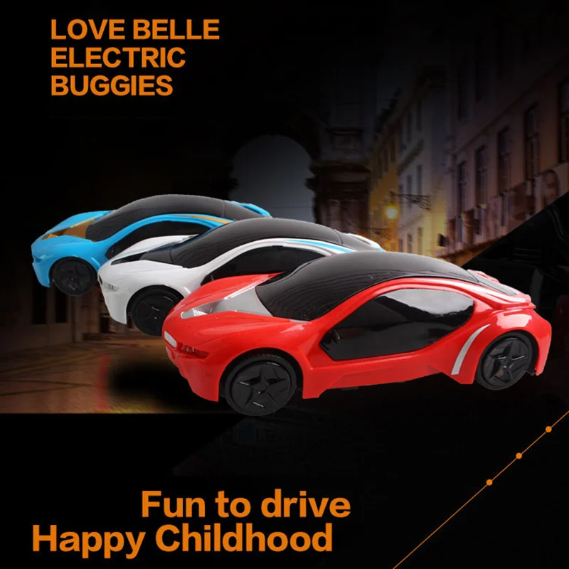 Kinder Geschenk 3D Elektrisch Auto Spielzeug Car mit LED Blinklicht Musik Effekt 