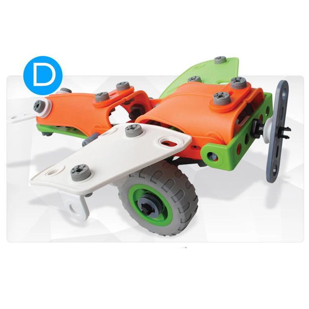 161Pcs DIY Assemble 5 In 1 Take Apart Vehicle Toy Set for Kids Toddlers, Plastic Building Blocks Toy