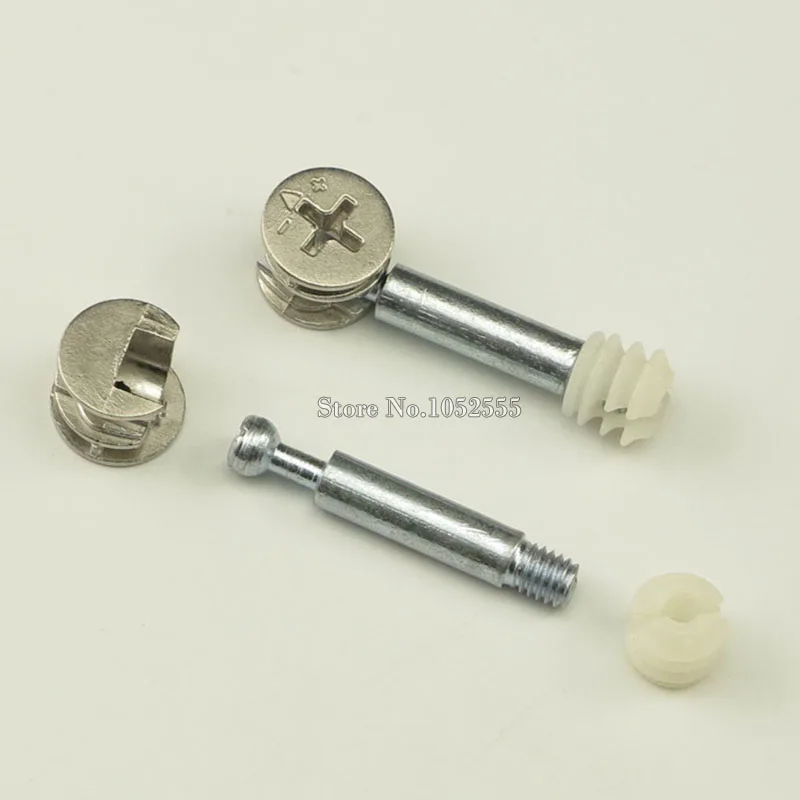 100Set 3 in 1 Furniture Connecting Fittings Nut Bolt Connector Cam Fitting Eccentric Wheel with