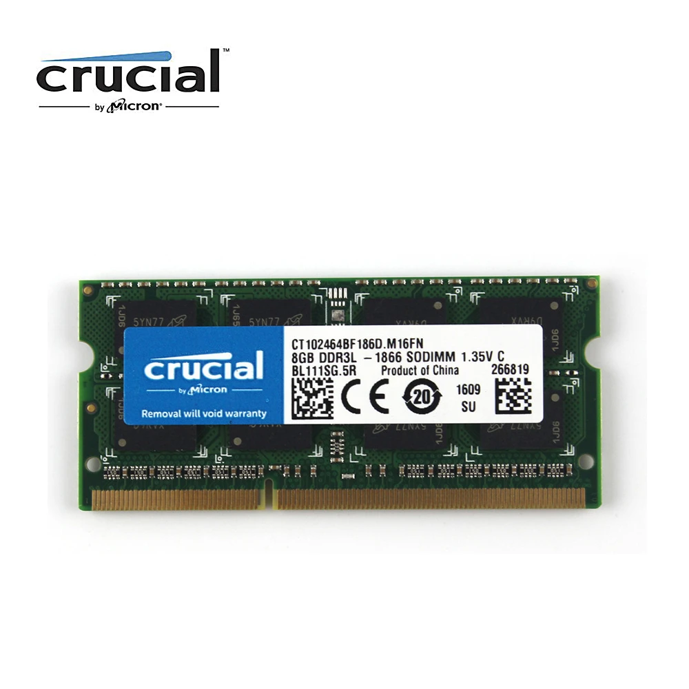 Crucial memoria RAM DDR3 portátil, 8G, 1866MHZ, PC3L 14900, CL13, 204pin, V, SODIMM|Memorias RAM| - AliExpress