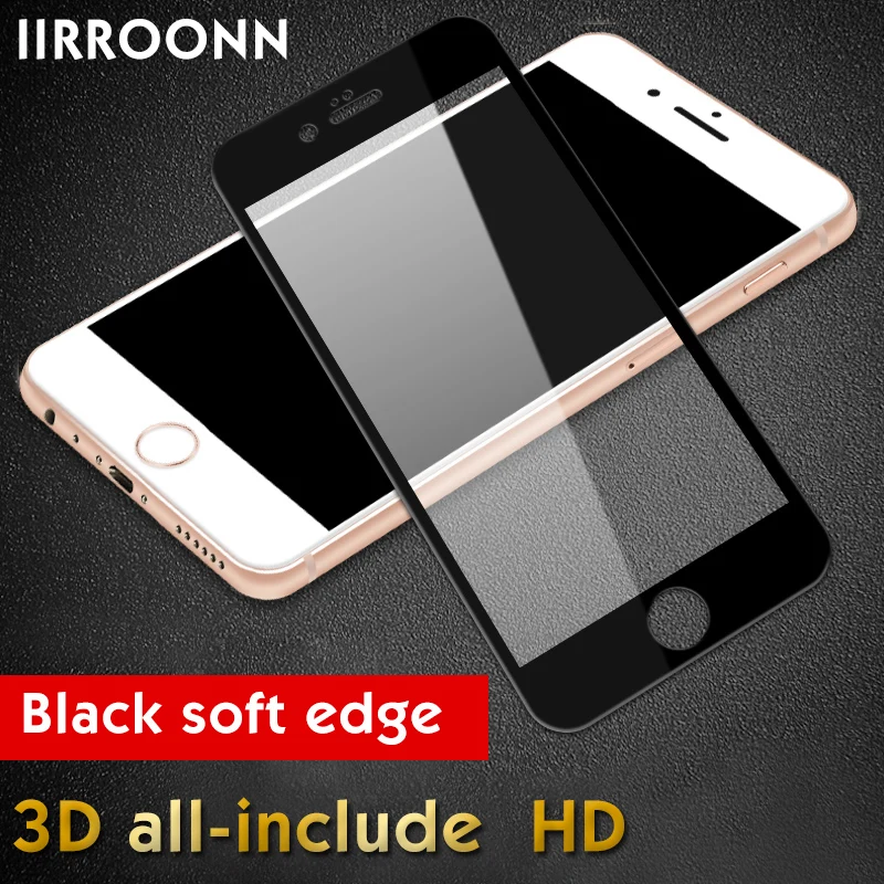 3 шт./партия для iphone стекло полное покрытие защитное закаленное стекло для iphone 7 8 plus iphone стекло 8 plus 7 протектор экрана - Цвет: Black HD