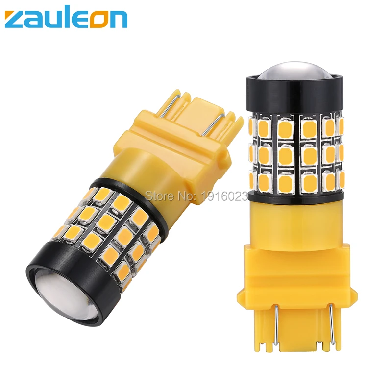 

Zauleon 2pcs 3157 3156 led High Power LED Amber Yellow Turn Signal P27W T25 led car bulbs P27/7W Car Light Source car-styling