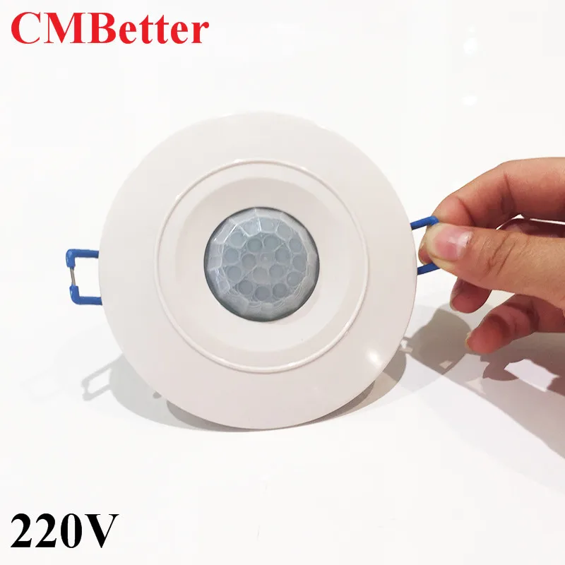 CMBetter 360 градусов переключатель утопленный ПИР потолок заполнение 220V человеческого тела индукционный датчик движения Детектор светильник