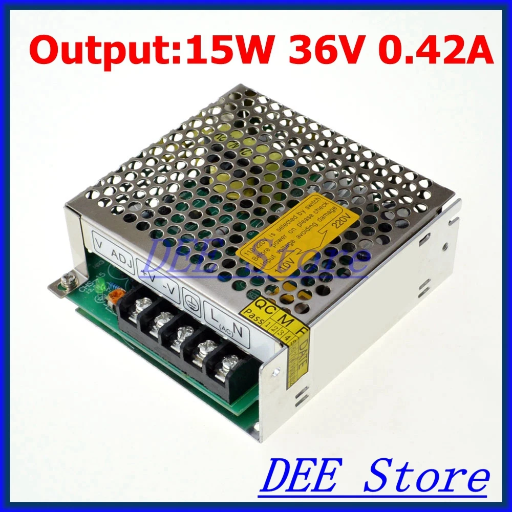 

leds-mall LED-15 Led driver 15W 36V 0.42A Single Output Adjustable Switching power supply for LED Strip light AC-DC Converter