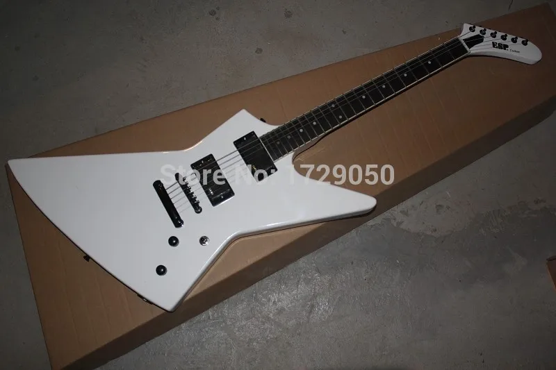 

Free Shipping New Arrival E S Custom shop Explorer White Standard Series Electric Guitar EMG Active pickups 121