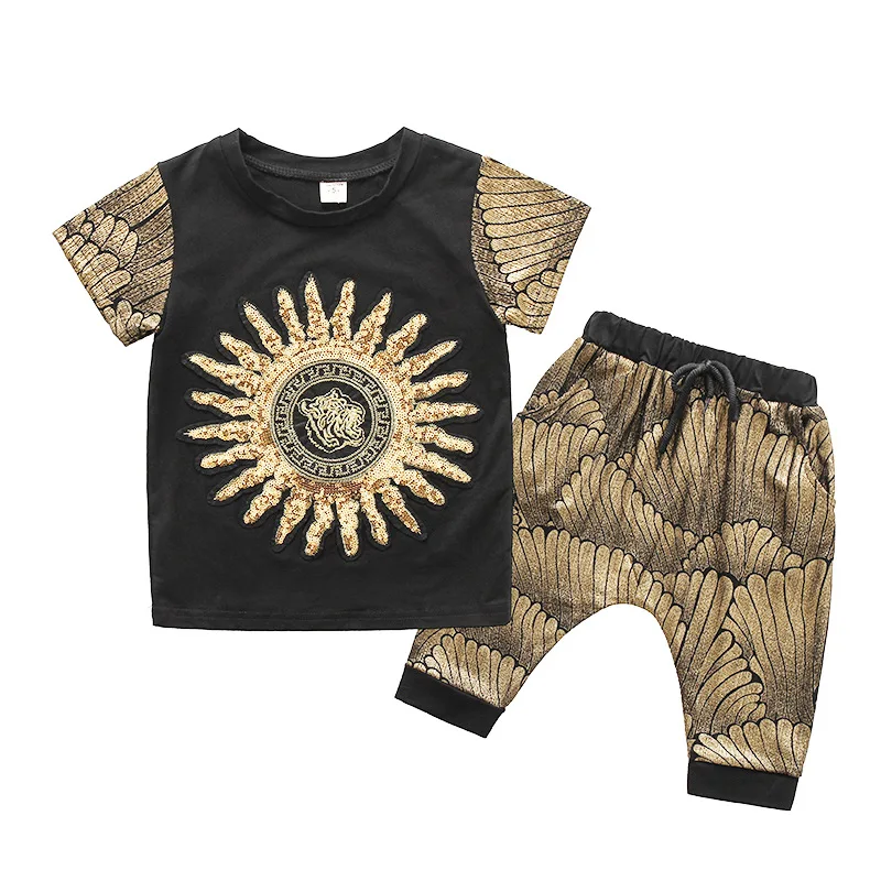 

Baby boy T-Shirt + Shorts Sets Boys Cartoon printing Sport Suits Children cotton summer Sets Kids multiple colour clothes 1-7Y