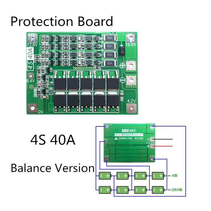 10 шт. 4S 40A литий ионный Батарея 18650 Зарядное устройство pcb защиты БМС доска с баланс