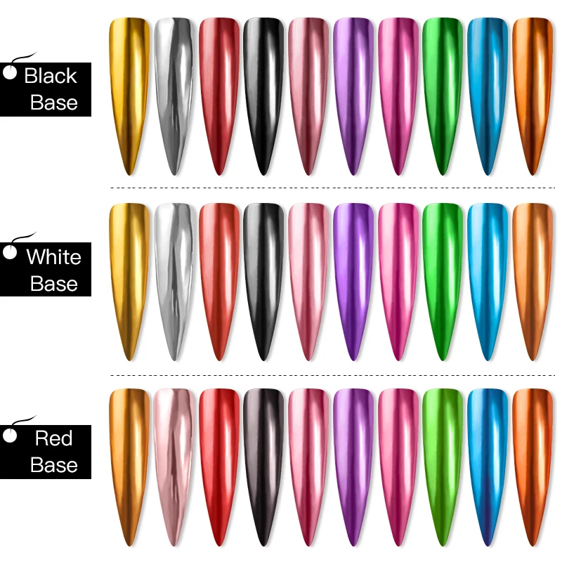 Mtssii металлический цвет ногтей зеркало Блеск порошок УФ-гель для дизайна ногтей Полировка хромированные хлопья пигментная пыль украшения Маникюр