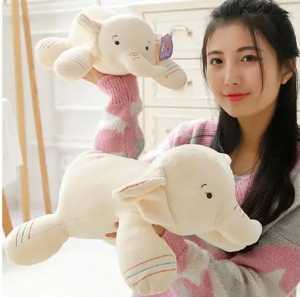

new arrival cartoon white prone elephant plush toy soft throw pillow ,christmas gift b1449