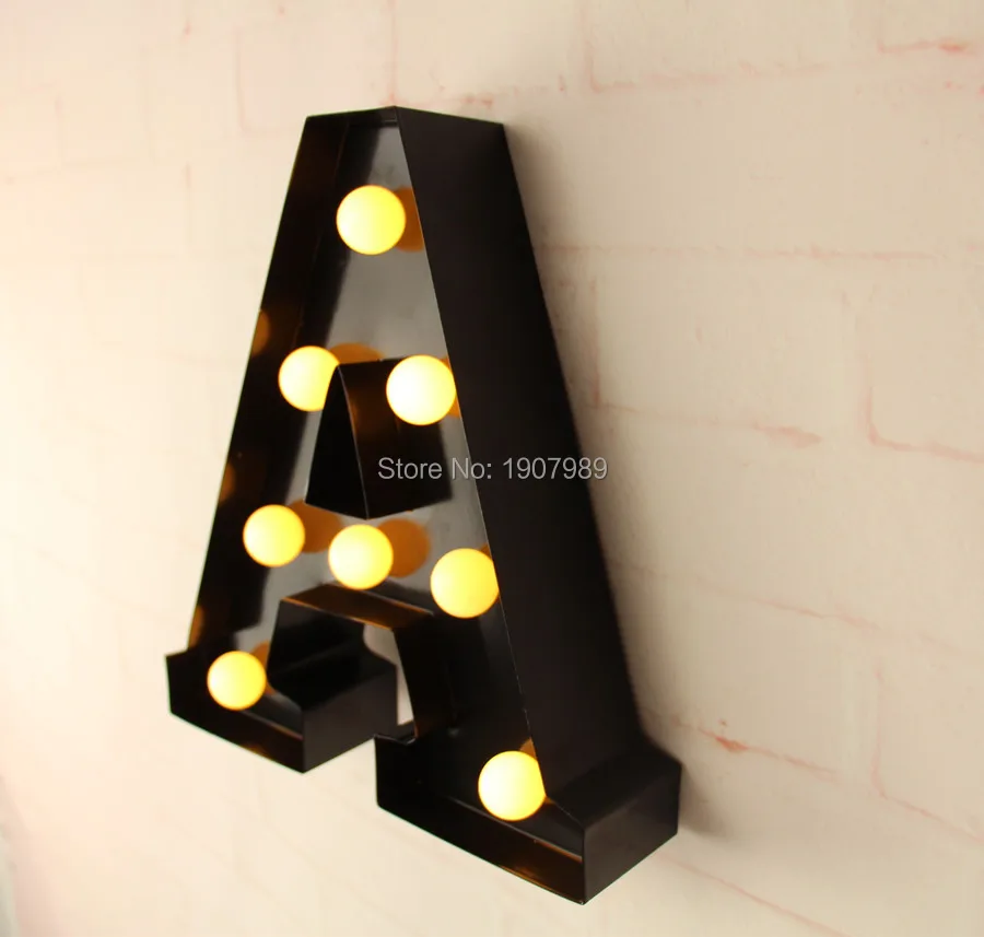 9" metal Letters light LED alphabet Marquee Sign LIGHT UP Vintage metal