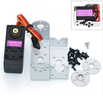 

1pcs HJ S3315D Metal 15KG Torque Brushed Motor 180 Rotating Digital Robot RC Servo with Long and Short Straight U Mouting