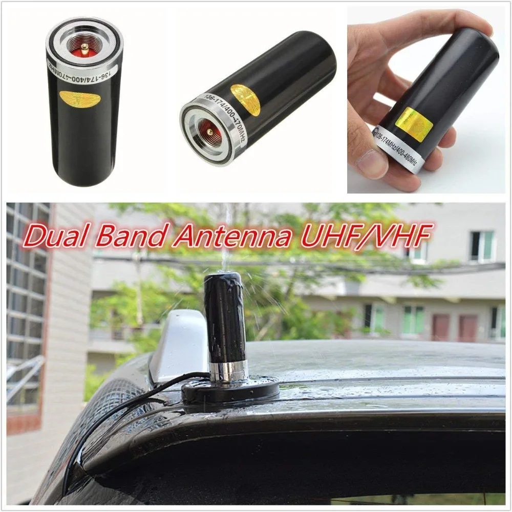 Черная Двухдиапазонная VHF UHF 400-470 МГц и 136-174 Мобильная Любительская радиоантенна