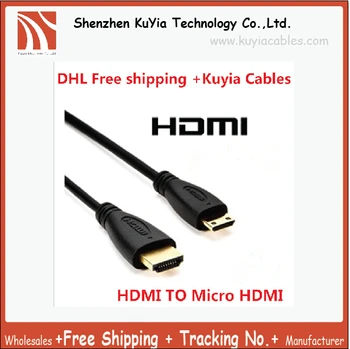 

KUYiA Shipping by DHL 200pcs/lot!! + Micro HDMI to HDMI cable 5FEET 1.5M 1.4v SUPPORT 3D AND 1080P