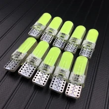 10 шт. T10 COB светодиодный 12 чипов 80 мА силиконовый чехол 194 168 W5W автомобильный Стайлинг белый светильник для номерного знака габаритные огни