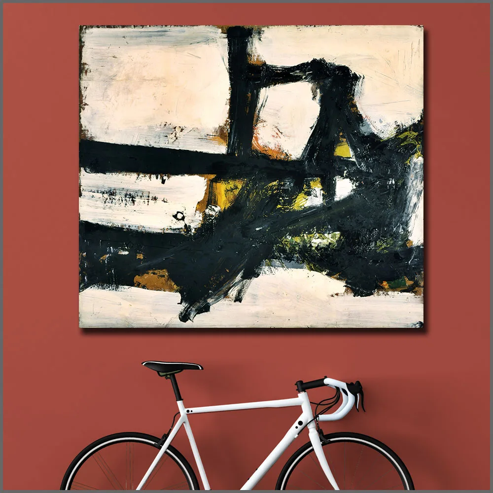 Большой размер печать оранжевого контура (1955) от Franz_kline настенное художественное