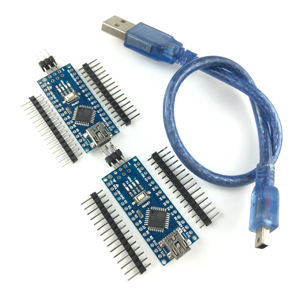 

Thinary 2pcs/lot Nano Atmega168 controller compatible for arduino nano Atmega168P CH340 CH340G USB driver Atmega168P-AU
