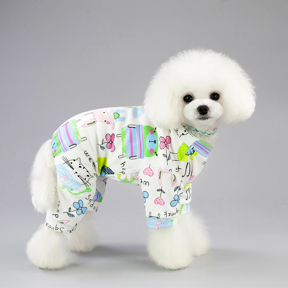 

Cute Casual Cotton Dog Pajamas Coat Small Dogs Puppy Cats Jumpsuit Coat With Mouse Pattern Pet Apparel Free Ship Drop Ship