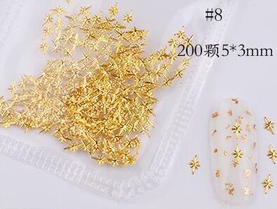 Mixed 3D DIY Hollow Metal Frame For Nail Art Decor Geometry Golden Tips DIY Nail Art Tools Fashion Nail Studs P3R#