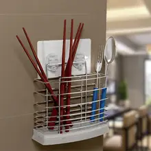 Нержавеющая сталь посуда трубчатая клетка стока палочки для еды ложка держатель серебро