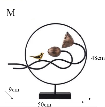 Европейские, полимерные фигурки украшение лотоса ремесла дома жизни для комнаты, предметы домашнего обихода украшения офисные настольные Роскошные металлические украшения - Цвет: style4