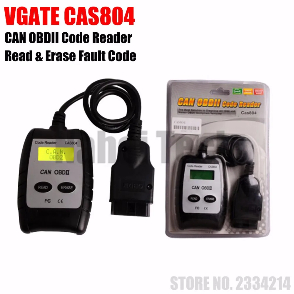 DHL Vgate CAS804 для всех автомобилей с OBDII OBD Может читатель кода сканер неисправности код CAS 804 Авто диагностический инструмент