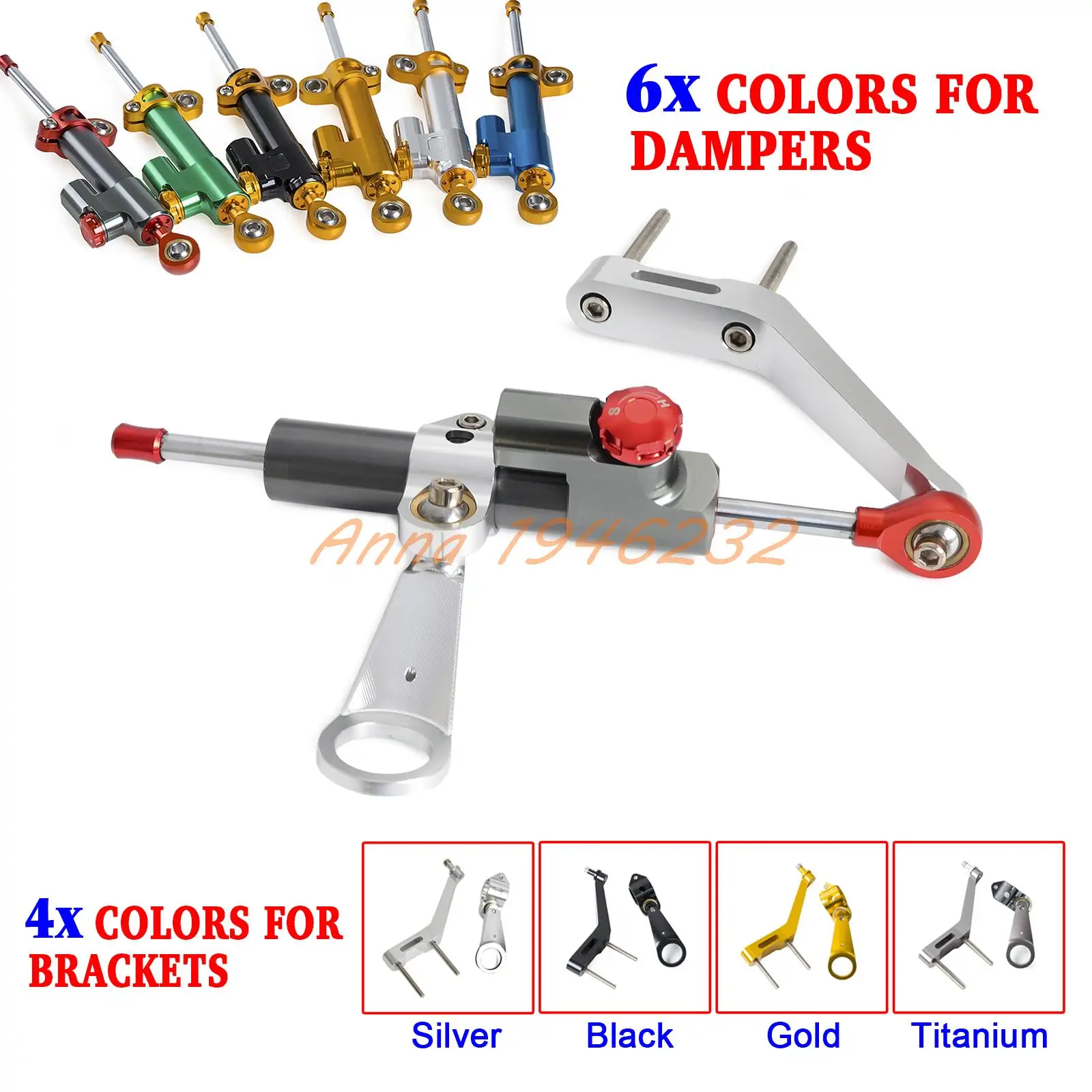 

New Sliver CNC Steering Damper Stabilizer & Bracket Kit For Honda CBR954RR 2002 2003 Motorcycle