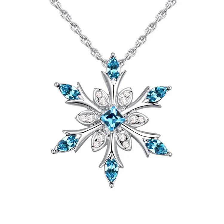 Новая подвеска из снежинки ожерелья Кристаллы от Swarovski Collier Femme ювелирные изделия для женщин цепочка без никеля Bijoux подарки - Окраска металла: 3