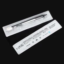 20pcs disinfection disposable microblading pen 14Pin /18U shape with 0.15mm blade permanent makeup manual eyebrow tattoo machine